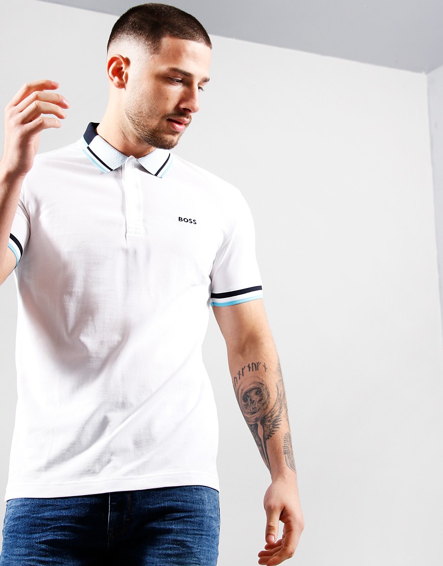 BOSS Paddy 1 Polo Shirt White Terraces Menswear