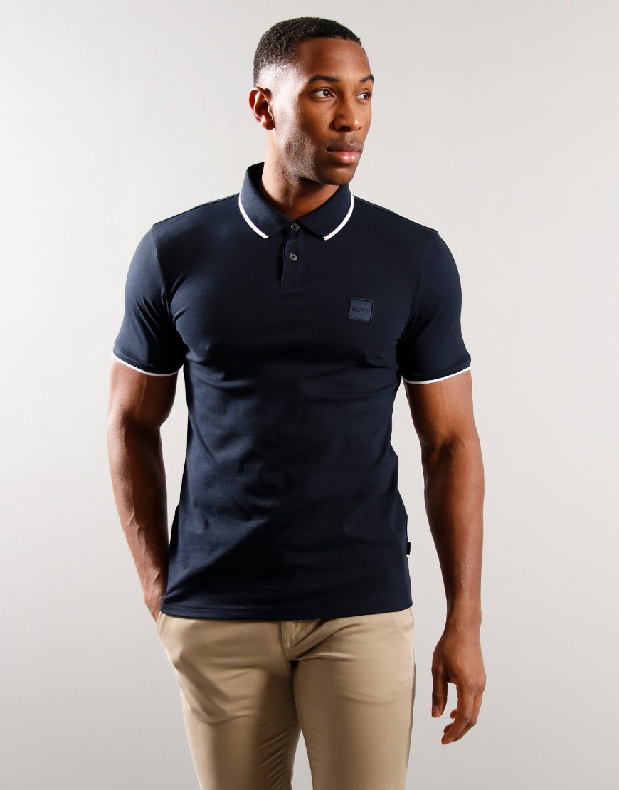 BOSS Passertip Polo Shirt Dark Blue - Terraces Menswear