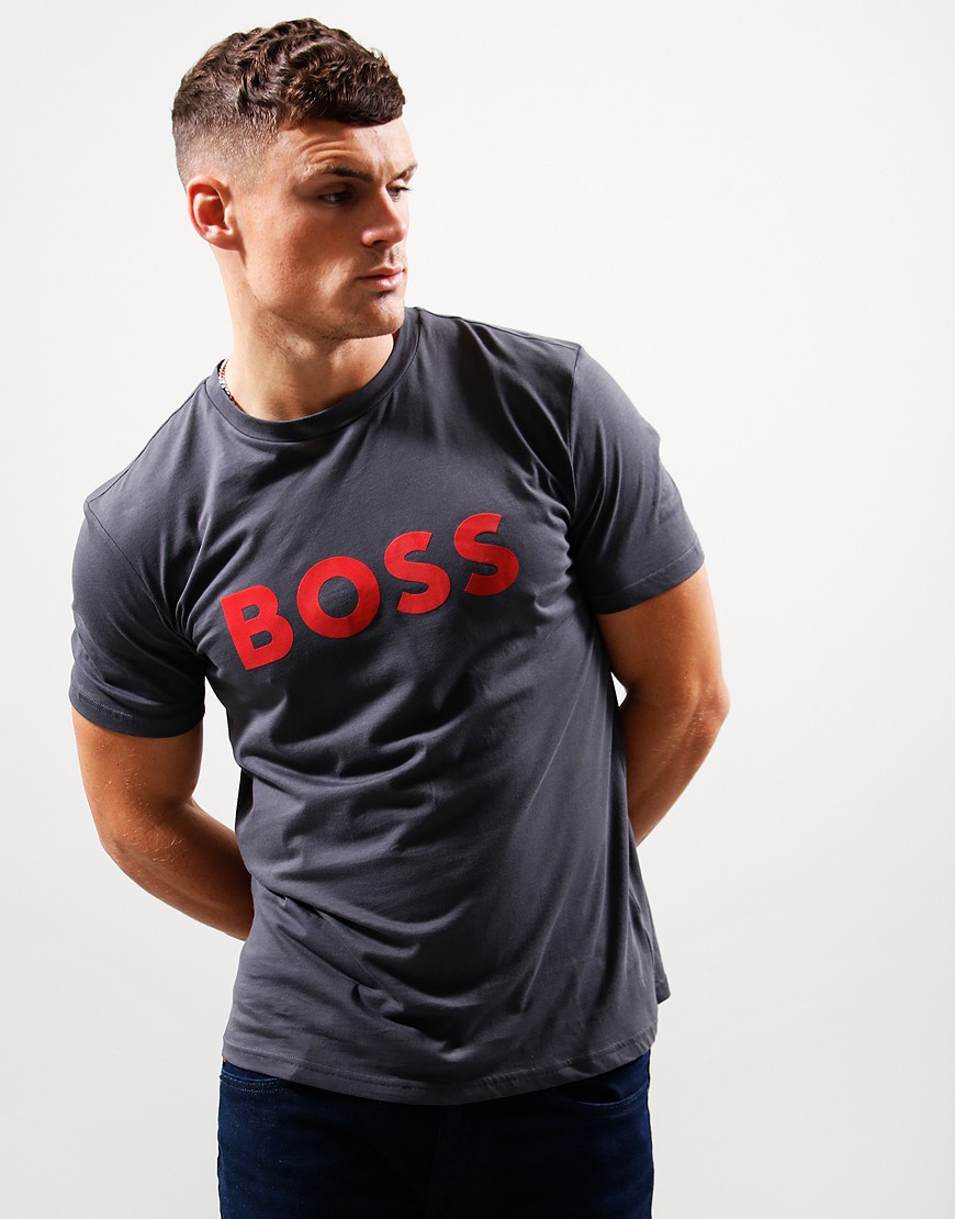 Boss Thinking 1 T Shirt Dark Grey Terraces Menswear