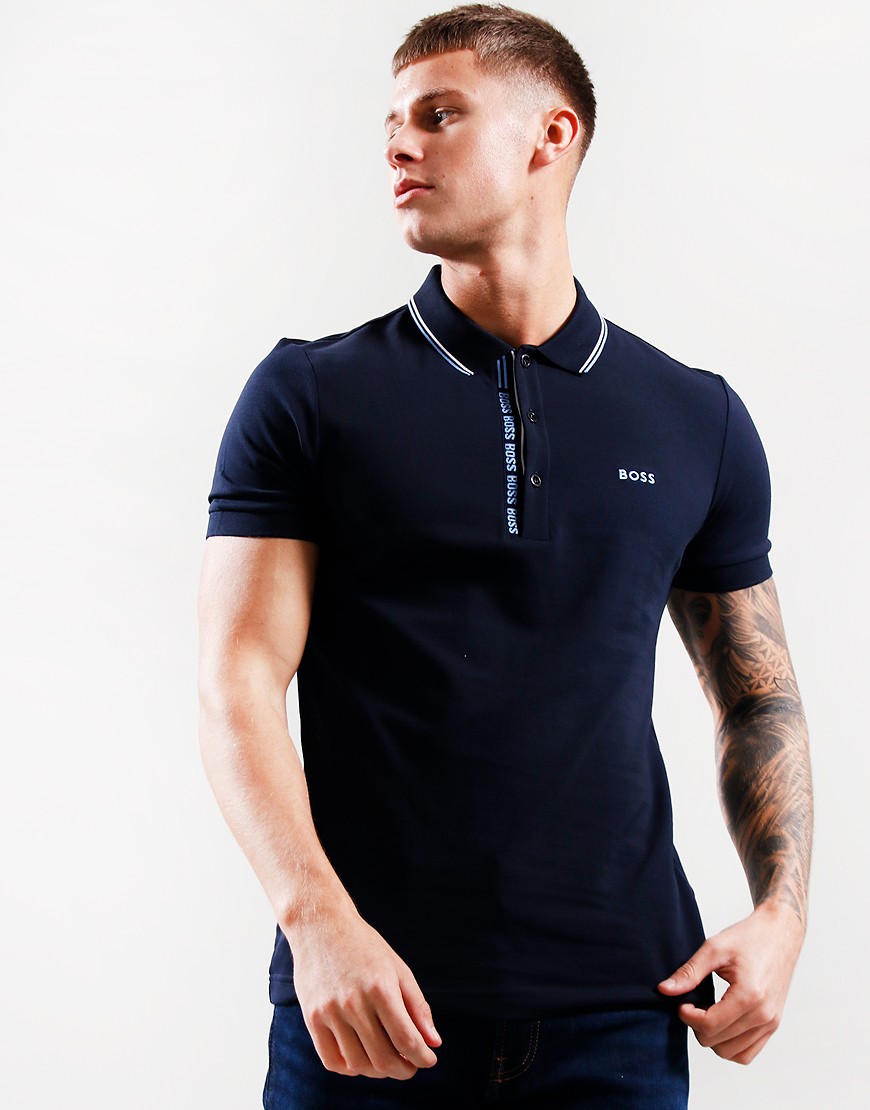 BOSS Paule 4 Polo Shirt Dark Blue - Terraces Menswear