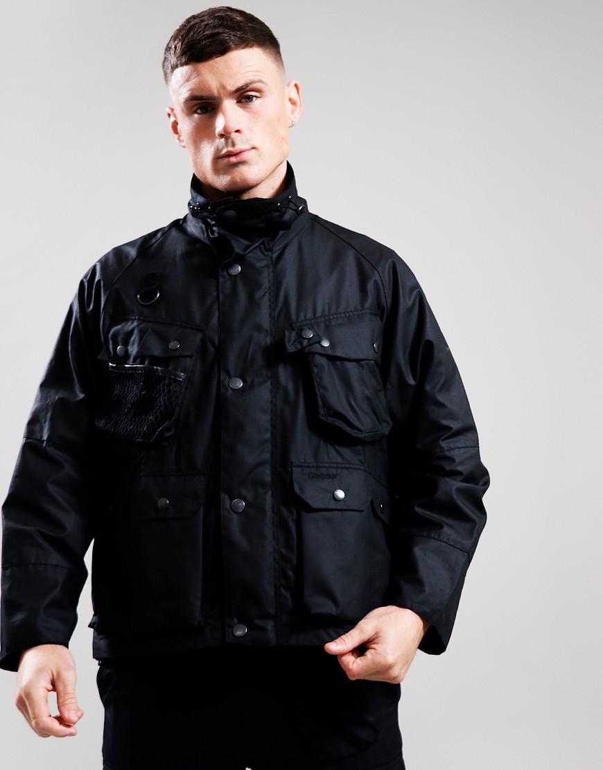 Barbour Modified Dryfly Wax Jacket Black Terraces Menswear