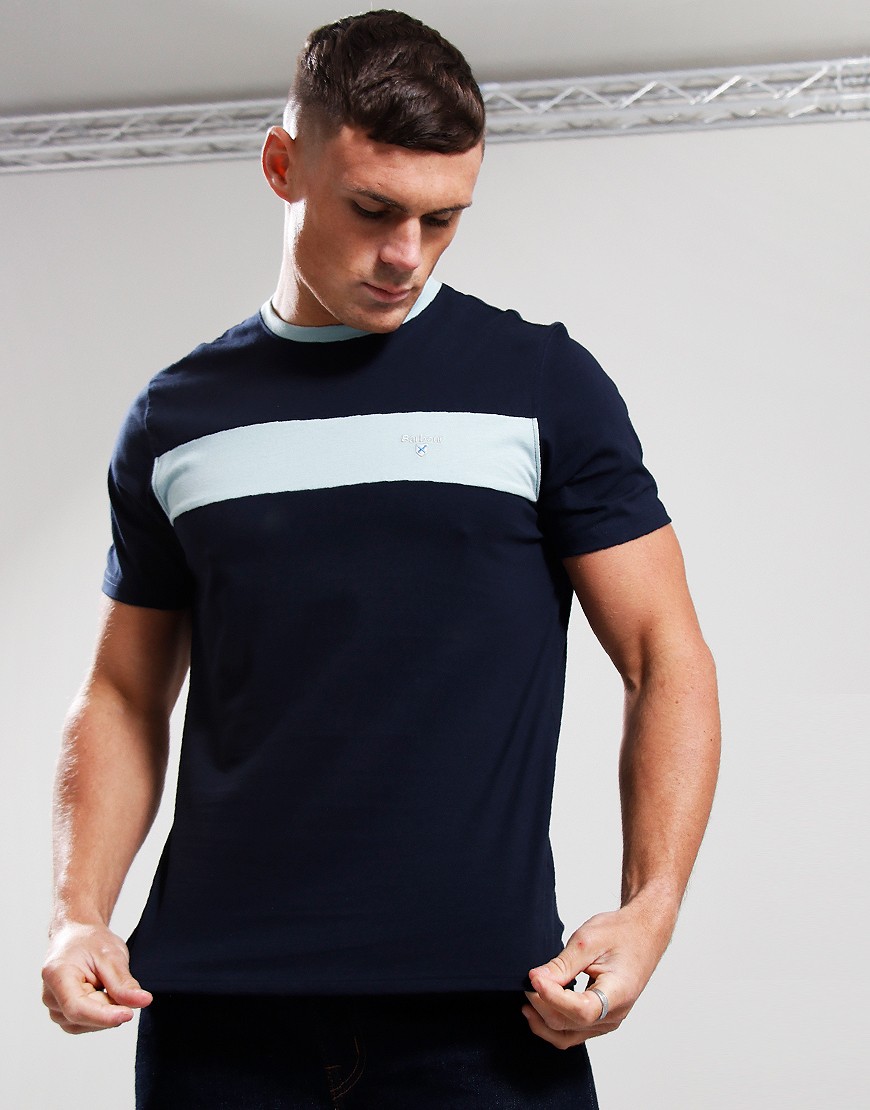 Barbour Steaford Panel T-Shirt Navy - Terraces Menswear