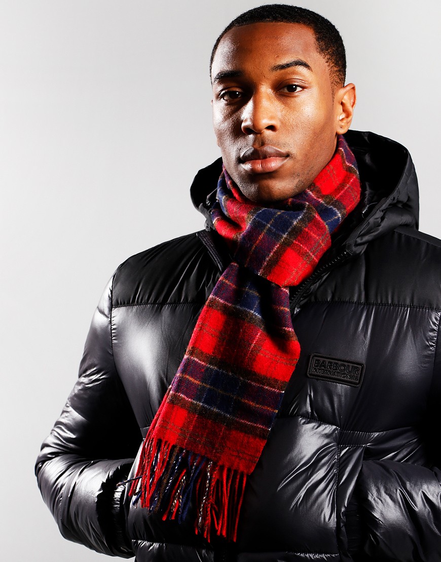 Barbour Tartan Scarf Red Terraces Menswear