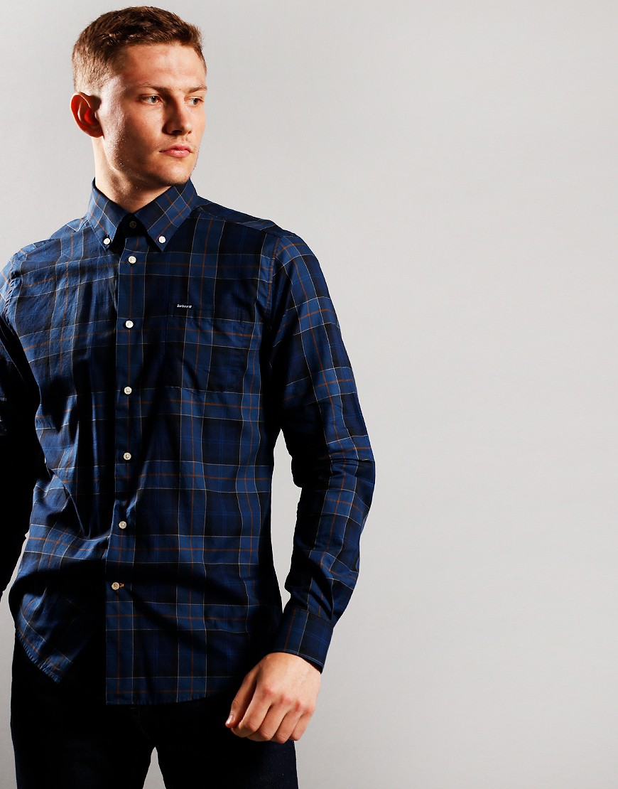 Barbour Weth Long Sleeve Shirt Midnight - Terraces Menswear