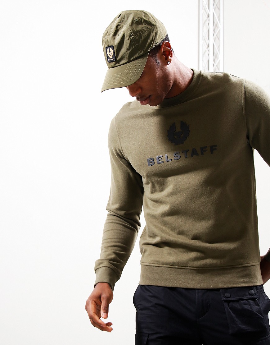 Belstaff Signature Crew Neck Sweat True Olive - Terraces Menswear