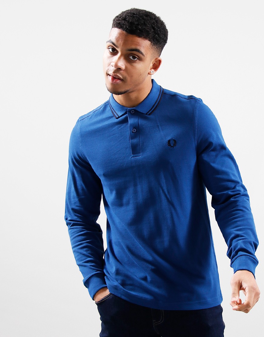 Fred perry long sleeve twin tipped polo best sale