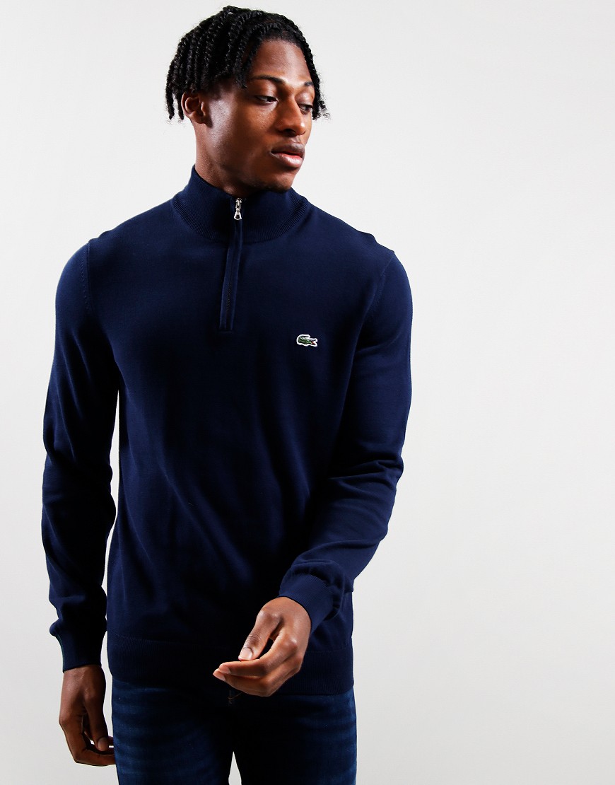 Lacoste Half Zip Knit Navy Terraces Menswear