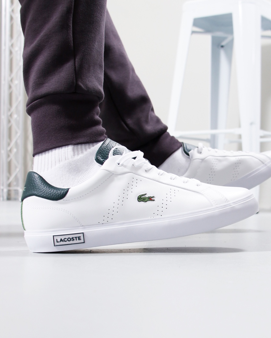 Lacoste Powercourt 2.0 Trainers White/Dark Green - Terraces Menswear