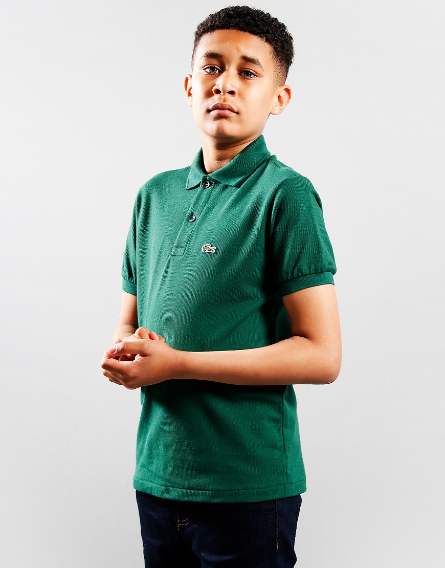 Lacoste Kids Plain Polo Shirt Green Terraces Menswear