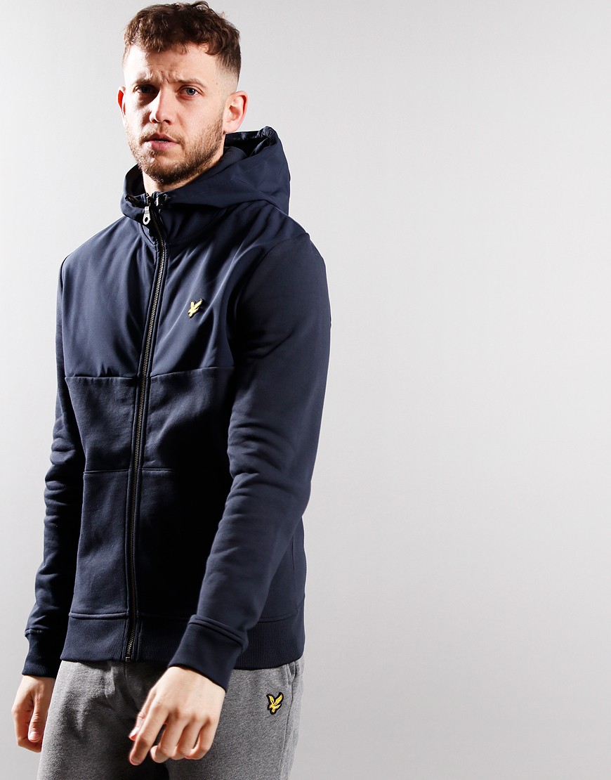 Lyle & Scott Softshell Jersey Hood Jacket Dark Navy - Terraces Menswear