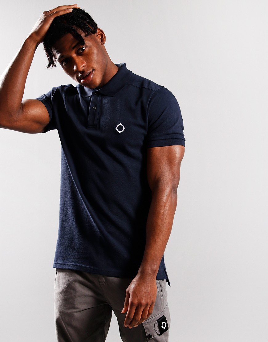 MA.Strum Pique Polo Shirt Ink Navy - Terraces Menswear