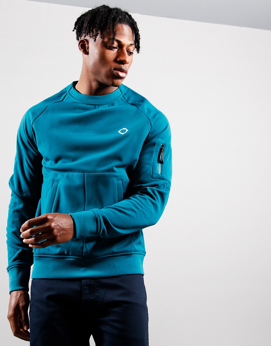 MA.Strum Tech Fleece Crew Sweat Teal - Terraces Menswear