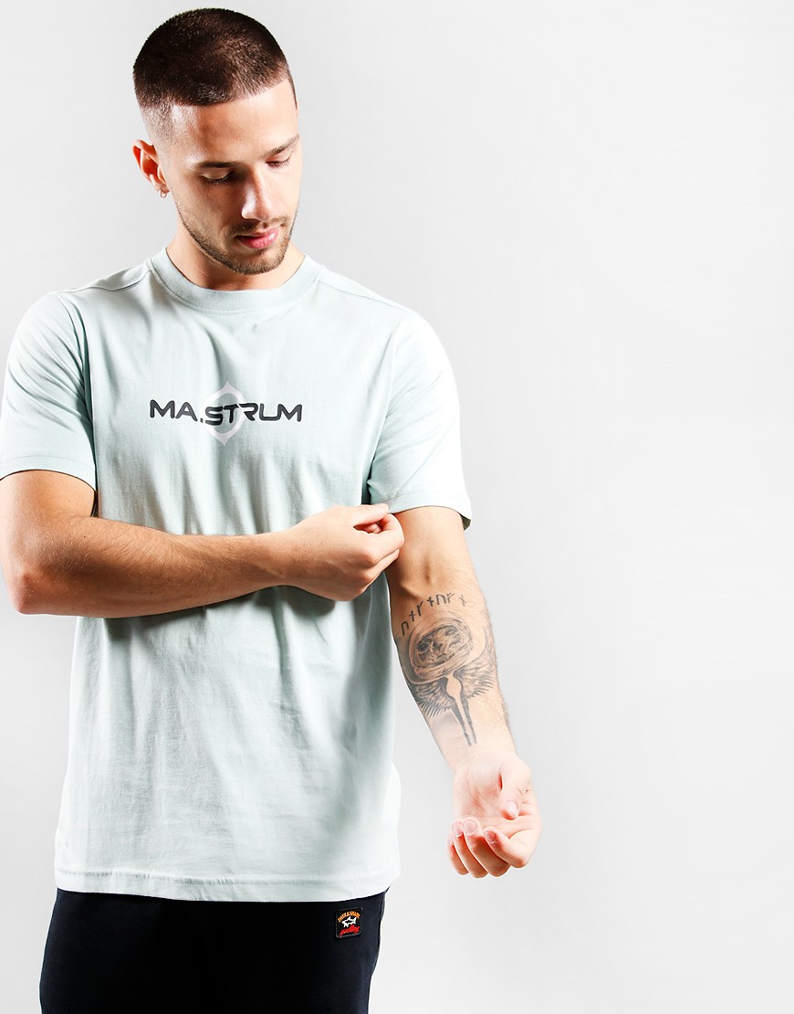 MA.Strum Logo Print T-shirt Sea Green - Terraces Menswear