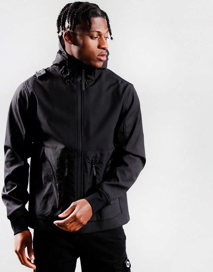 MA.Strum Softshell Hooded Jacket Jet Black - Terraces Menswear