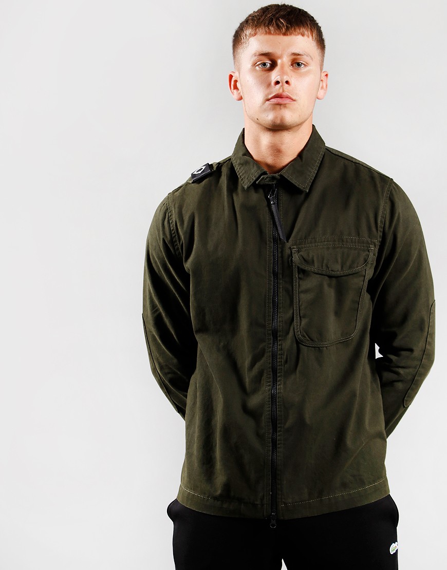 Ma.strum Zip Front Overshirt Oil Slick - Terraces Menswear