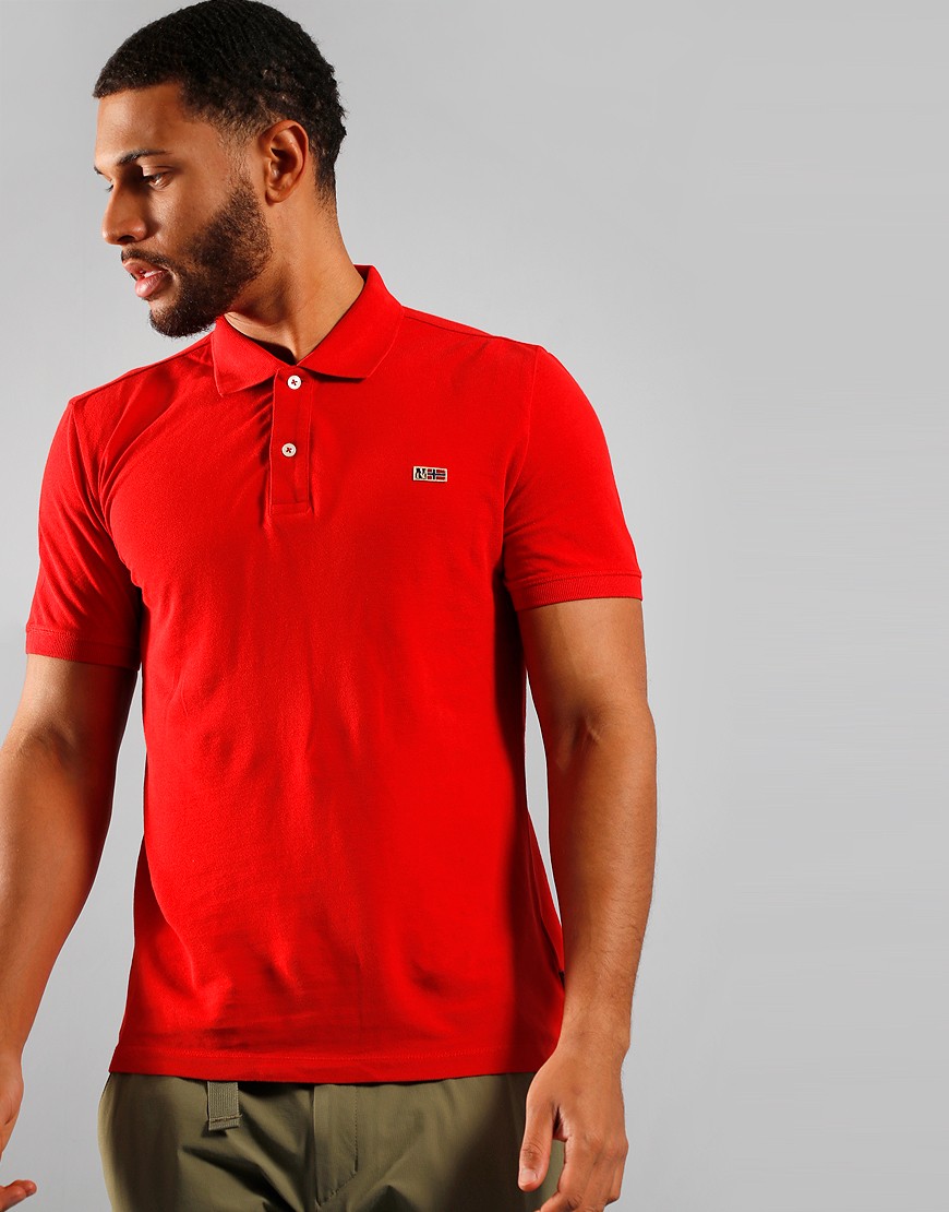 bright red polo shirts