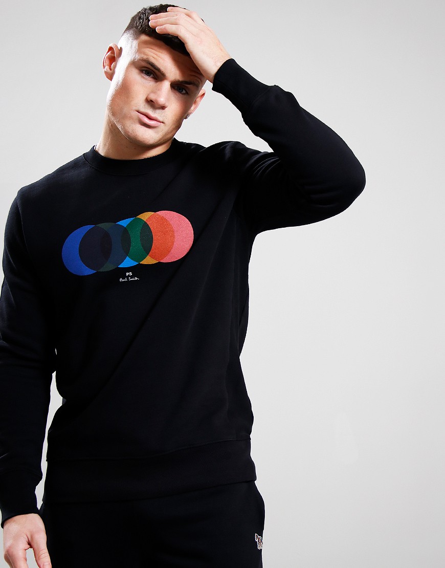 Paul Smith Circles Crew Sweat 79 Black Terraces Menswear