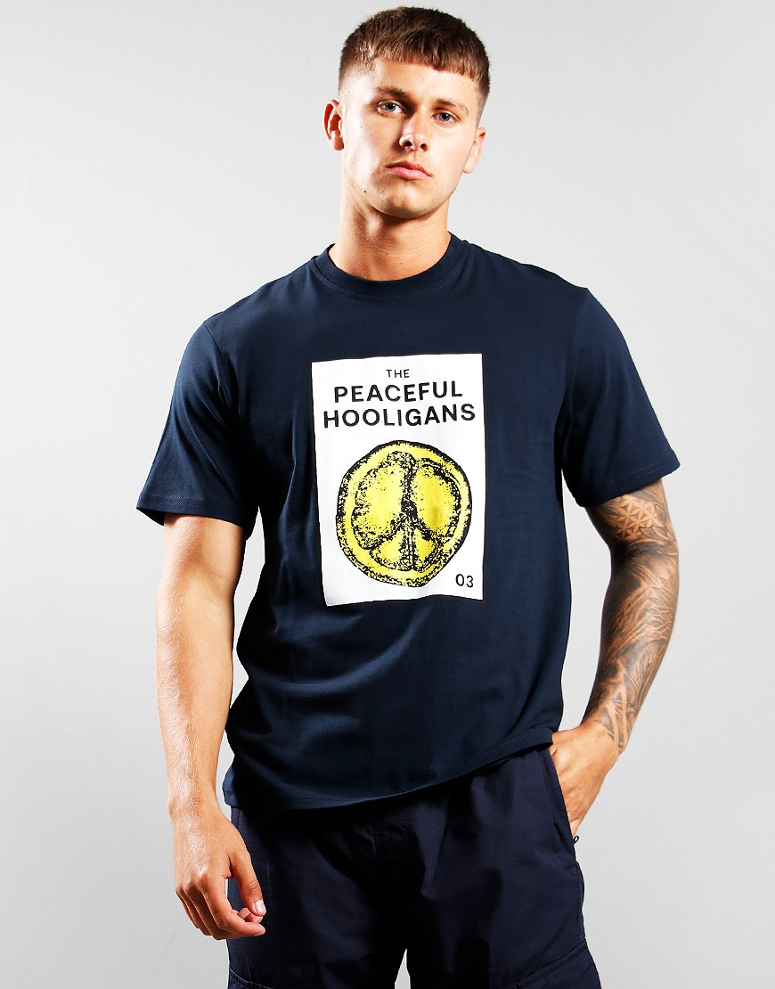 Peaceful Hooligan Adored T-shirt Navy - Terraces Menswear