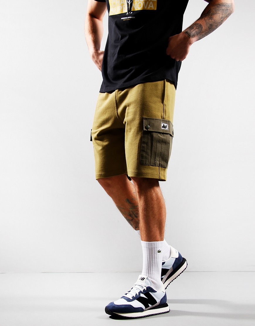 Peaceful Hooligan Empire Cargo Shorts Moss - Terraces Menswear