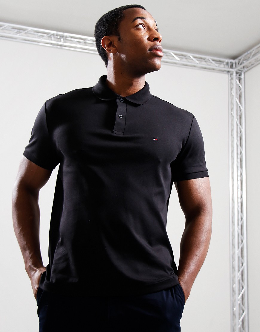 Black cotton outlet polo